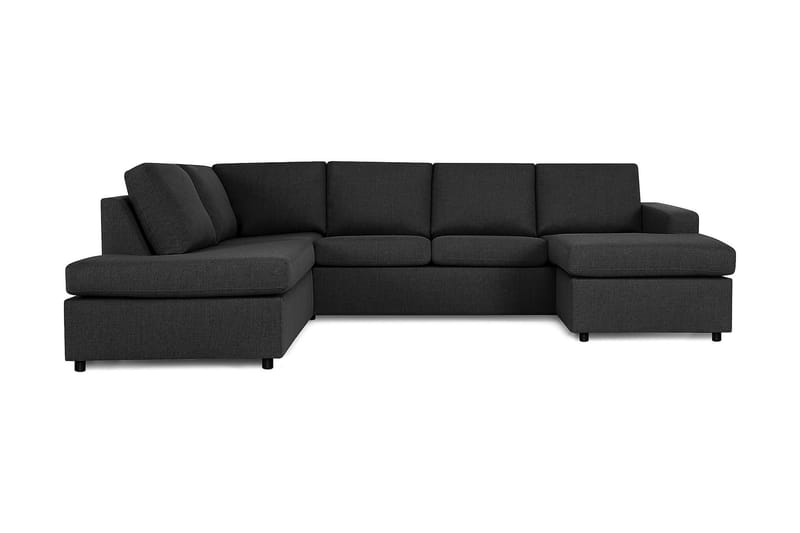 Crazy 4-sits Vänstervänd U-formad Large Soffa med Divan och Schäslong i Tyg - Antracit - Möbler - Soffa - U-soffa