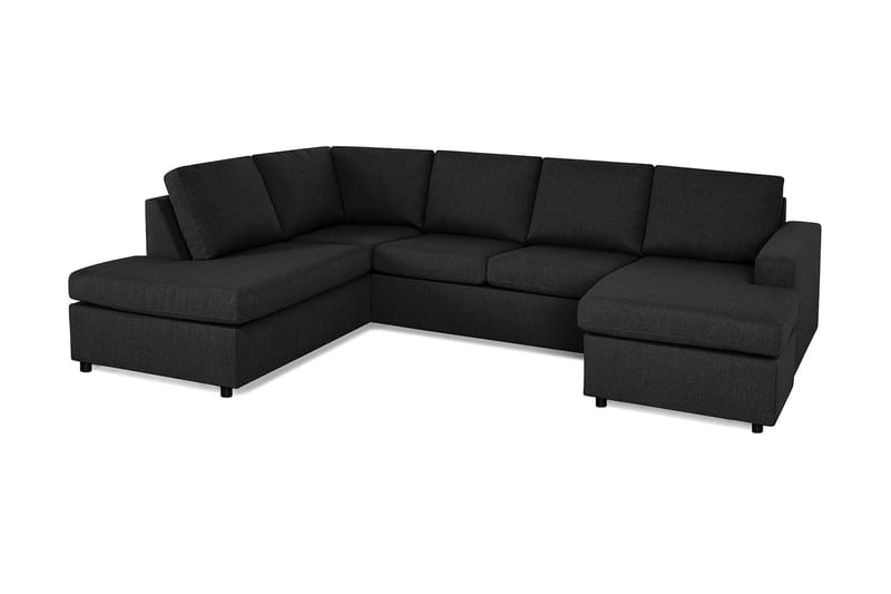 Crazy 4-sits Vänstervänd U-formad Large Soffa med Divan och Schäslong i Tyg - Antracit - Möbler - Soffa - U-soffa