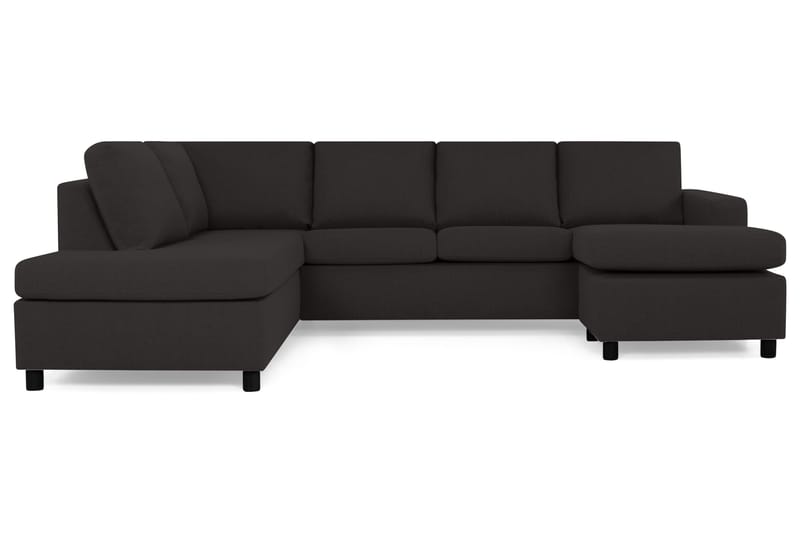 Crazy 4-sits Vänstervänd U-formad Large Soffa med Divan och Schäslong i Tyg - Antracit - Möbler - Soffa - U-soffa