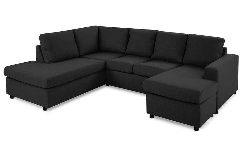 Crazy 4-sits Vänstervänd U-formad Large Soffa med Divan och Schäslong i Tyg - Antracit - Möbler - Soffa - U-soffa