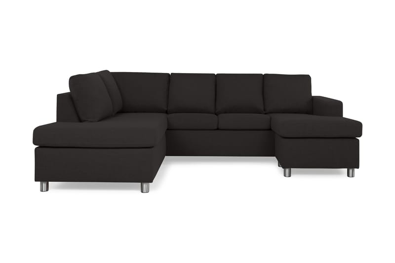 Crazy 4-sits Vänstervänd U-formad Large Soffa med Divan och Schäslong i Tyg - Antracit - Möbler - Soffa - U-soffa