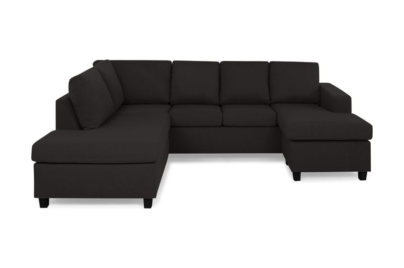 Crazy 4-sits Vänstervänd U-formad Large Soffa med Divan och Schäslong i Tyg - Antracit - Möbler - Soffa - U-soffa
