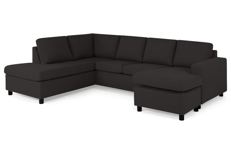 Crazy 4-sits Vänstervänd U-formad Large Soffa med Divan och Schäslong i Tyg - Antracit - Möbler - Soffa - U-soffa