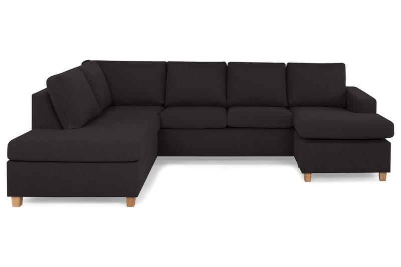 Crazy 4-sits Vänstervänd U-formad Large Soffa med Divan och Schäslong i Tyg - Antracit - Möbler - Soffa - U-soffa
