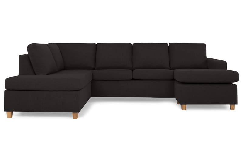 Crazy 4-sits Vänstervänd U-formad Large Soffa med Divan och Schäslong i Tyg - Antracit - Möbler - Soffa - U-soffa