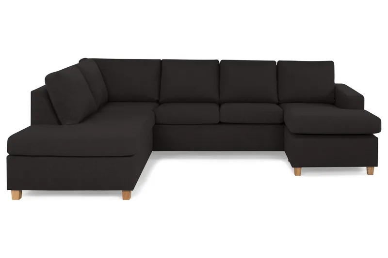 Crazy 4-sits Vänstervänd U-formad Large Soffa med Divan och Schäslong i Tyg - Antracit - Möbler - Soffa - U-soffa