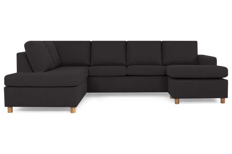 Crazy 4-sits Vänstervänd U-formad Large Soffa med Divan och Schäslong i Tyg - Antracit - Möbler - Soffa - U-soffa
