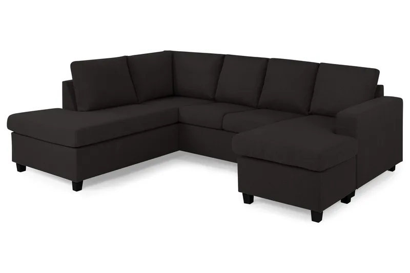 Crazy 4-sits Vänstervänd U-formad Large Soffa med Divan och Schäslong i Tyg - Antracit - Möbler - Soffa - U-soffa