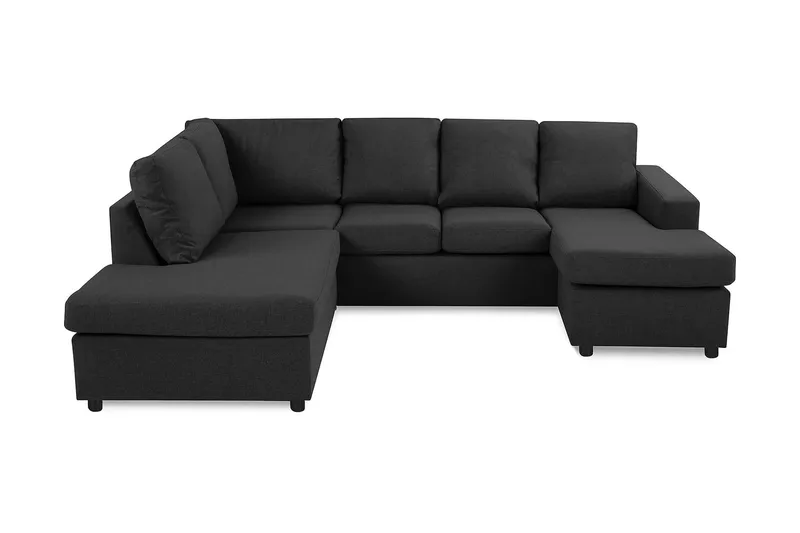 Crazy 4-sits Vänstervänd U-formad Large Soffa med Divan och Schäslong i Tyg - Antracit - Möbler - Soffa - U-soffa