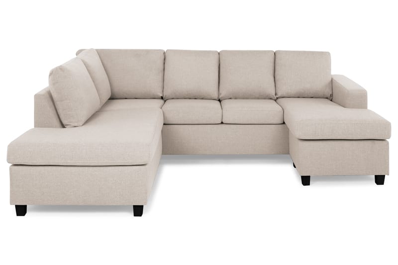 Crazy 4-sits Vänstervänd U-formad Large Soffa med Divan och Schäslong i Tyg - Beige - Möbler - Soffa - U-soffa