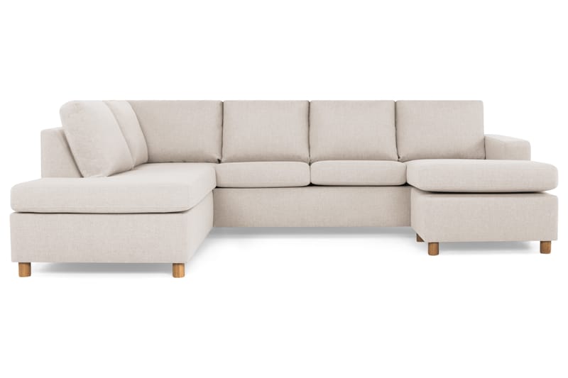Crazy 4-sits Vänstervänd U-formad Large Soffa med Divan och Schäslong i Tyg - Beige - Möbler - Soffa - U-soffa