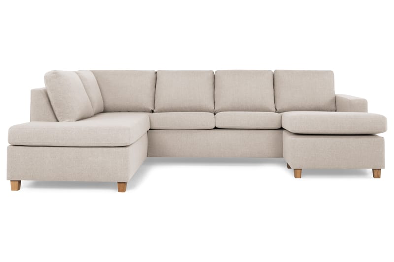 Crazy 4-sits Vänstervänd U-formad Large Soffa med Divan och Schäslong i Tyg - Beige - Möbler - Soffa - U-soffa
