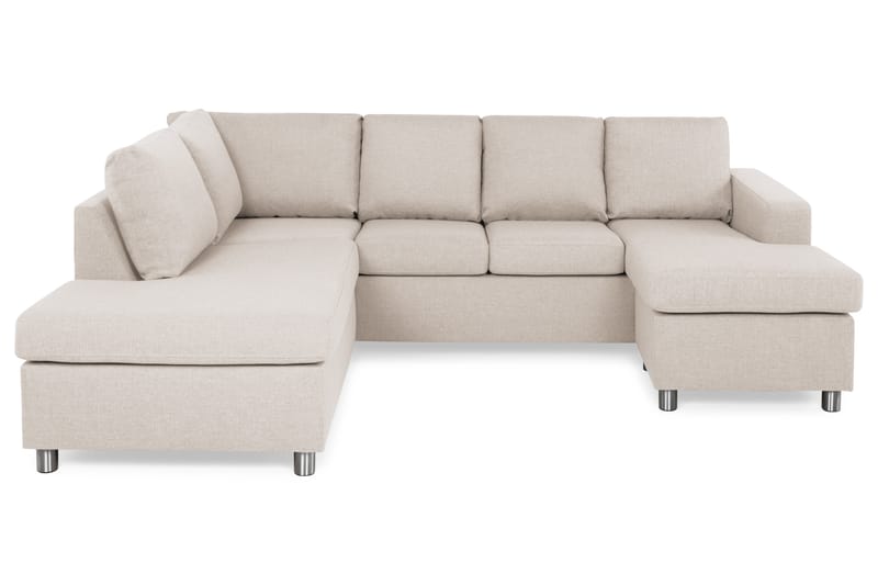 Crazy 4-sits Vänstervänd U-formad Large Soffa med Divan och Schäslong i Tyg - Beige - Möbler - Soffa - U-soffa