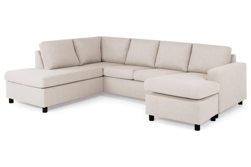 Crazy 4-sits Vänstervänd U-formad Large Soffa med Divan och Schäslong i Tyg - Beige - Möbler - Soffa - U-soffa