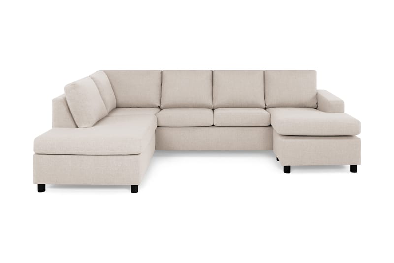 Crazy 4-sits Vänstervänd U-formad Large Soffa med Divan och Schäslong i Tyg - Beige - Möbler - Soffa - U-soffa