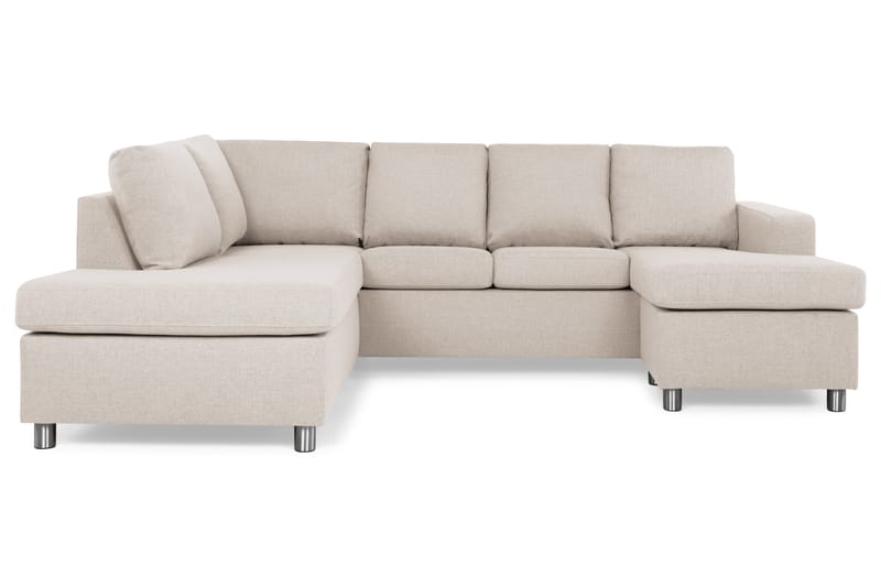 Crazy 4-sits Vänstervänd U-formad Large Soffa med Divan och Schäslong i Tyg - Beige - Möbler - Soffa - U-soffa