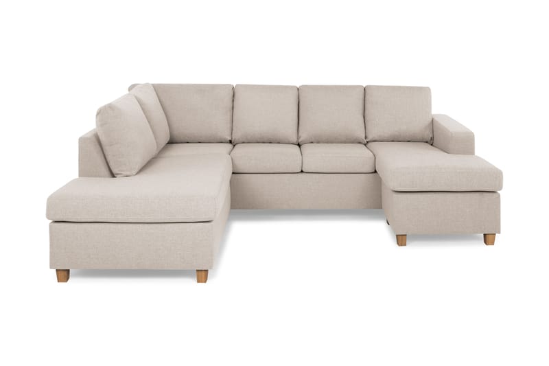 Crazy 4-sits Vänstervänd U-formad Large Soffa med Divan och Schäslong i Tyg - Beige - Möbler - Soffa - U-soffa
