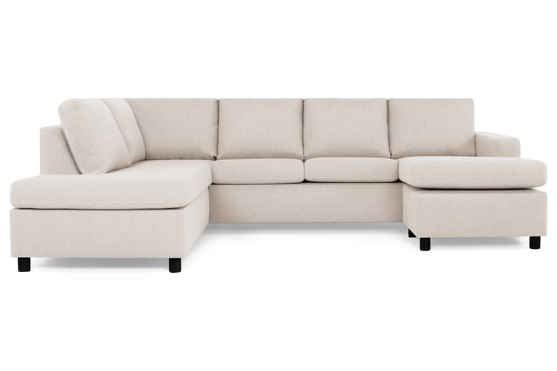 Crazy 4-sits Vänstervänd U-formad Large Soffa med Divan och Schäslong i Tyg - Beige - Möbler - Soffa - U-soffa