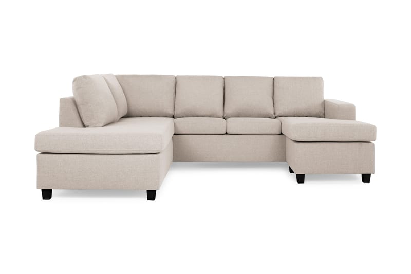 Crazy 4-sits Vänstervänd U-formad Large Soffa med Divan och Schäslong i Tyg, Beige