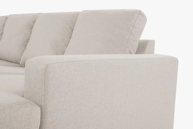 Crazy 4-sits Vänstervänd U-formad Large Soffa med Divan och Schäslong i Tyg - Beige - Möbler - Soffa - U-soffa