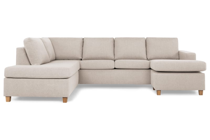 Crazy 4-sits Vänstervänd U-formad Large Soffa med Divan och Schäslong i Tyg - Beige - Möbler - Soffa - U-soffa