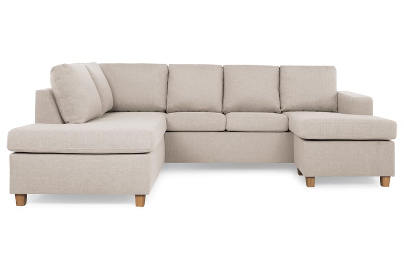 Crazy 4-sits Vänstervänd U-formad Large Soffa med Divan och Schäslong i Tyg - Beige - Möbler - Soffa - U-soffa
