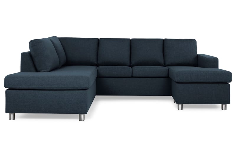 Crazy 4-sits Vänstervänd U-formad Large Soffa med Divan och Schäslong i Tyg - Blå - Möbler - Soffa - U-soffa
