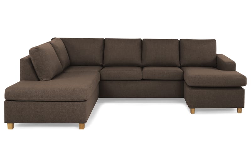 Crazy 4-sits Vänstervänd U-formad Large Soffa med Divan och Schäslong i Tyg - Brun - Möbler - Soffa - U-soffa