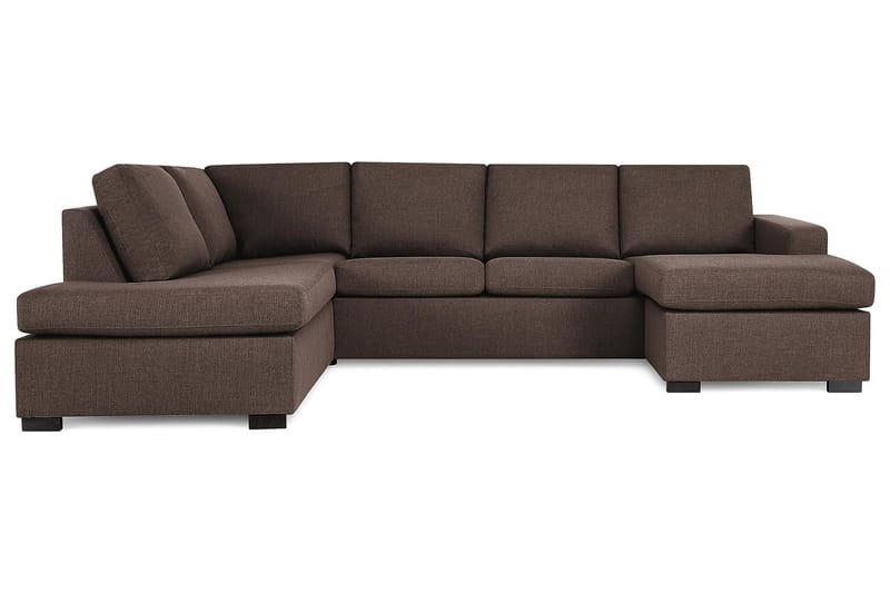 Crazy 4-sits Vänstervänd U-formad Large Soffa med Divan och Schäslong i Tyg - Brun - Möbler - Soffa - U-soffa