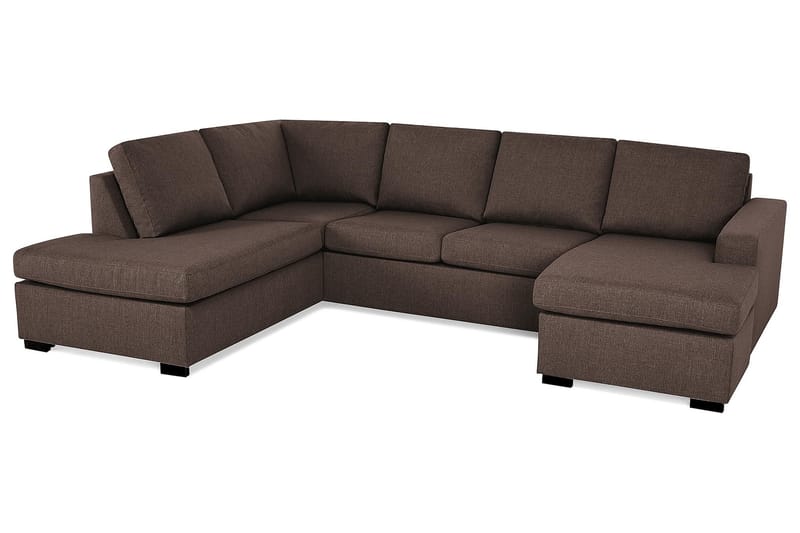 Crazy 4-sits Vänstervänd U-formad Large Soffa med Divan och Schäslong i Tyg - Brun - Möbler - Soffa - U-soffa