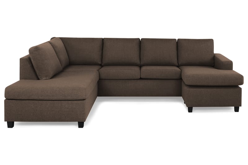 Crazy 4-sits Vänstervänd U-formad Large Soffa med Divan och Schäslong i Tyg - Brun - Möbler - Soffa - U-soffa