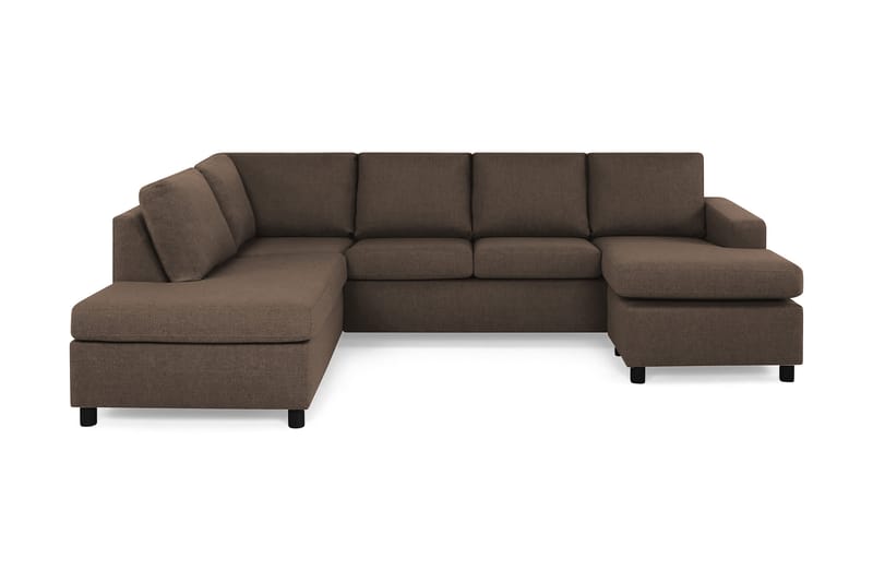 Crazy 4-sits Vänstervänd U-formad Large Soffa med Divan och Schäslong i Tyg - Brun - Möbler - Soffa - U-soffa