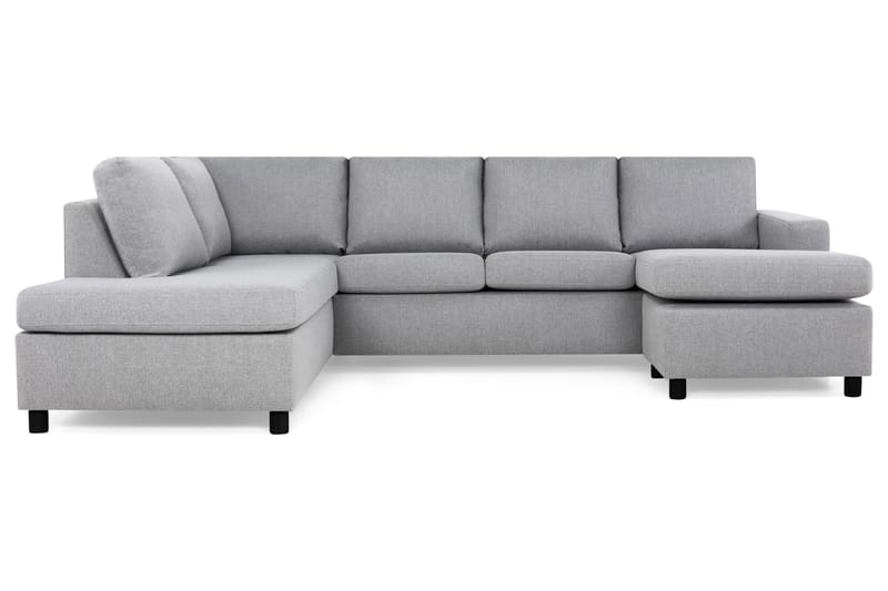 Crazy 4-sits Vänstervänd U-formad Large Soffa med Divan och Schäslong i Tyg - Grå - Möbler - Soffa - U-soffa