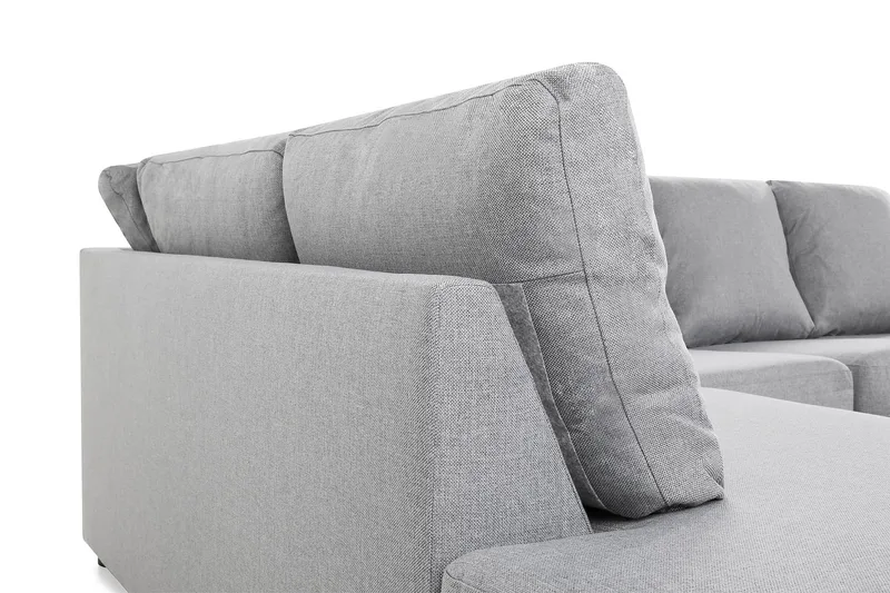 Crazy 4-sits Vänstervänd U-formad Large Soffa med Divan och Schäslong i Tyg - Grå - Möbler - Soffa - U-soffa