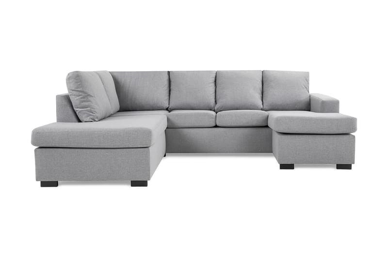 Crazy 4-sits Vänstervänd U-formad Large Soffa med Divan och Schäslong i Tyg - Grå - Möbler - Soffa - U-soffa