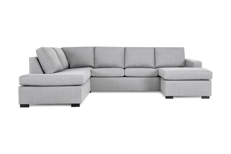 Crazy 4-sits Vänstervänd U-formad Large Soffa med Divan och Schäslong i Tyg - Grå - Möbler - Soffa - U-soffa