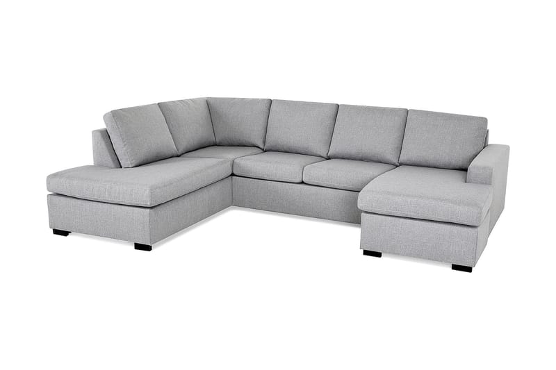Crazy 4-sits Vänstervänd U-formad Large Soffa med Divan och Schäslong i Tyg - Grå - Möbler - Soffa - U-soffa