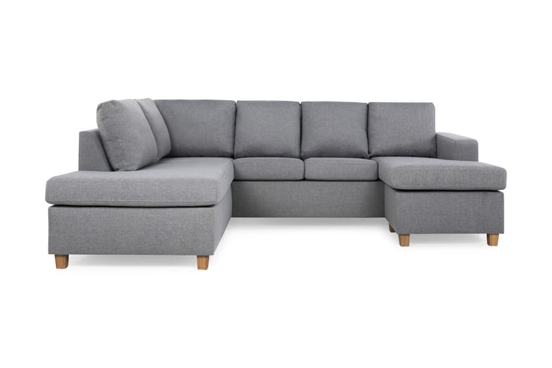 Crazy 4-sits Vänstervänd U-formad Large Soffa med Divan och Schäslong i Tyg - Grå - Möbler - Soffa - U-soffa