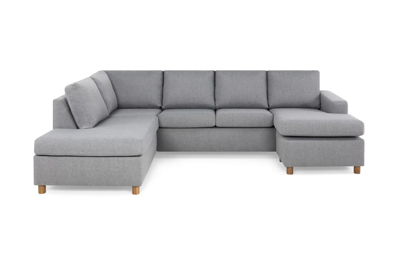 Crazy 4-sits Vänstervänd U-formad Large Soffa med Divan och Schäslong i Tyg - Grå - Möbler - Soffa - U-soffa