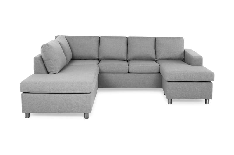 Crazy 4-sits Vänstervänd U-formad Large Soffa med Divan och Schäslong i Tyg - Grå - Möbler - Soffa - U-soffa