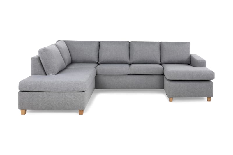 Crazy 4-sits Vänstervänd U-formad Large Soffa med Divan och Schäslong i Tyg - Grå - Möbler - Soffa - U-soffa