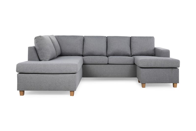 Crazy 4-sits Vänstervänd U-formad Large Soffa med Divan och Schäslong i Tyg - Grå - Möbler - Soffa - U-soffa