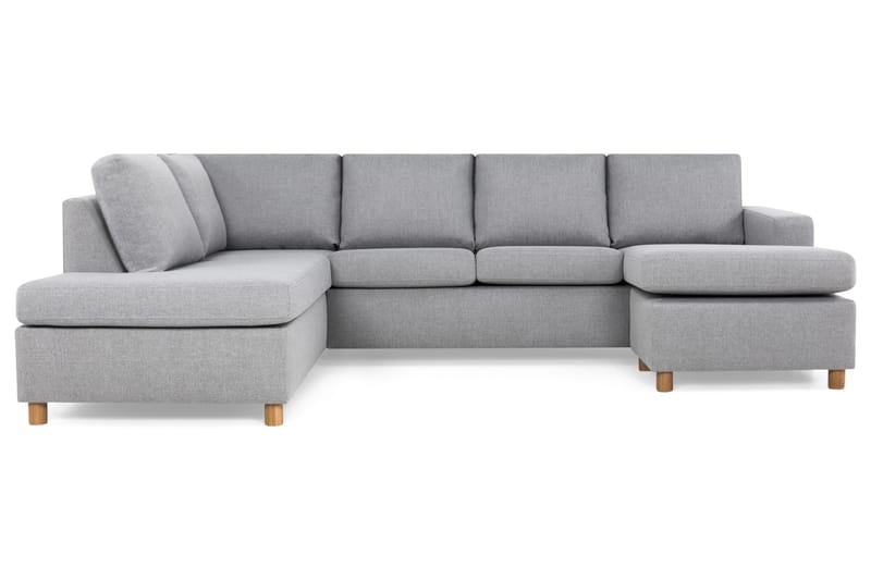Crazy 4-sits Vänstervänd U-formad Large Soffa med Divan och Schäslong i Tyg - Grå - Möbler - Soffa - U-soffa