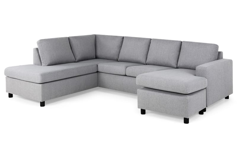 Crazy 4-sits Vänstervänd U-formad Large Soffa med Divan och Schäslong i Tyg - Grå - Möbler - Soffa - U-soffa