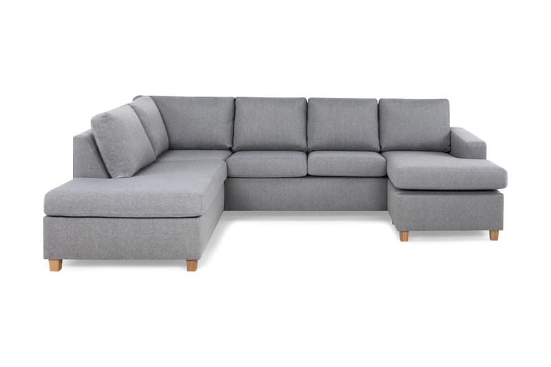 Crazy 4-sits Vänstervänd U-formad Large Soffa med Divan och Schäslong i Tyg, Grå