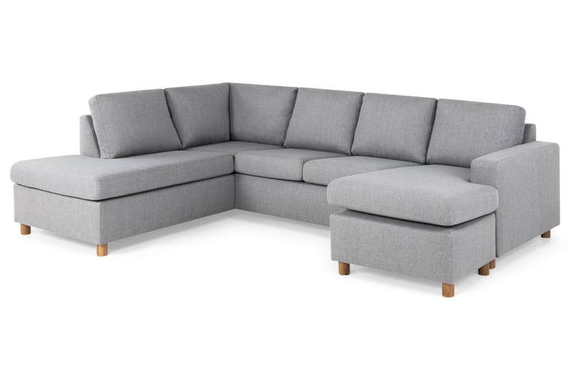 Crazy 4-sits Vänstervänd U-formad Large Soffa med Divan och Schäslong i Tyg - Grå - Möbler - Soffa - U-soffa