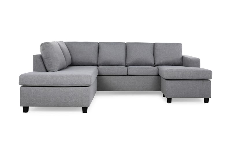 Crazy 4-sits Vänstervänd U-formad Large Soffa med Divan och Schäslong i Tyg - Grå - Möbler - Soffa - U-soffa