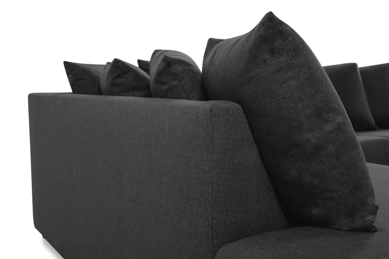 Crazy 4-sits Vänstervänd U-formad Large Soffa med Divan och Schäslong i Tyg inkl Kuvertkuddar - Mörkgrå - Möbler - Soffa - U-soffa