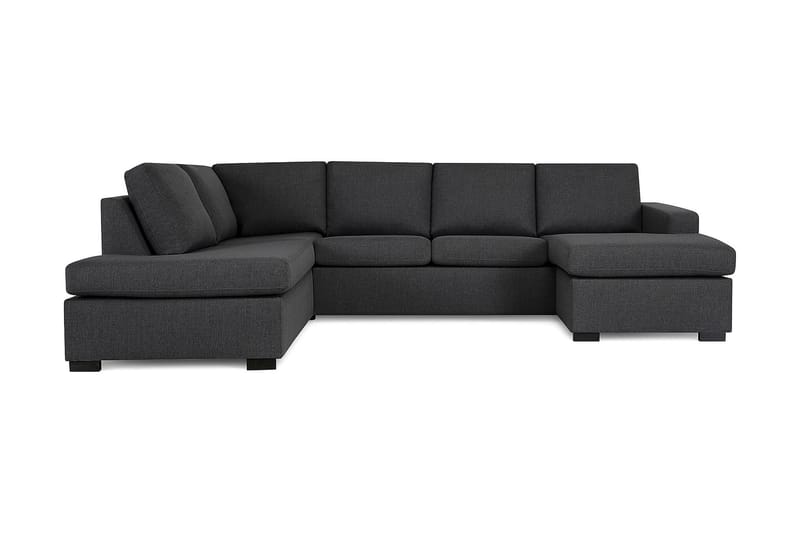 Crazy 4-sits Vänstervänd U-formad Large Soffa med Divan och Schäslong i Tyg - Mörkgrå - Möbler - Soffa - U-soffa
