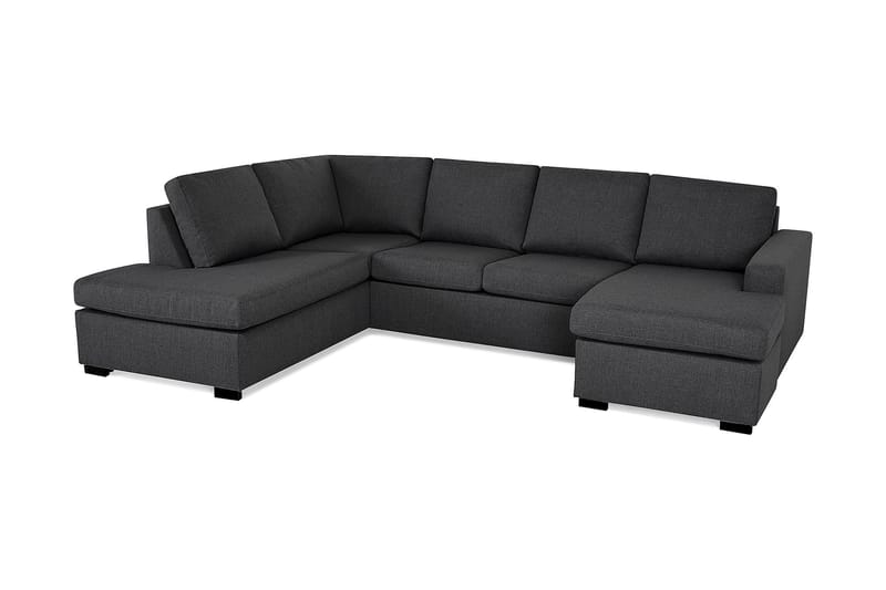 Crazy 4-sits Vänstervänd U-formad Large Soffa med Divan och Schäslong i Tyg - Mörkgrå - Möbler - Soffa - U-soffa